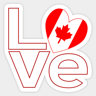 Red White Canada LOVE Sticker